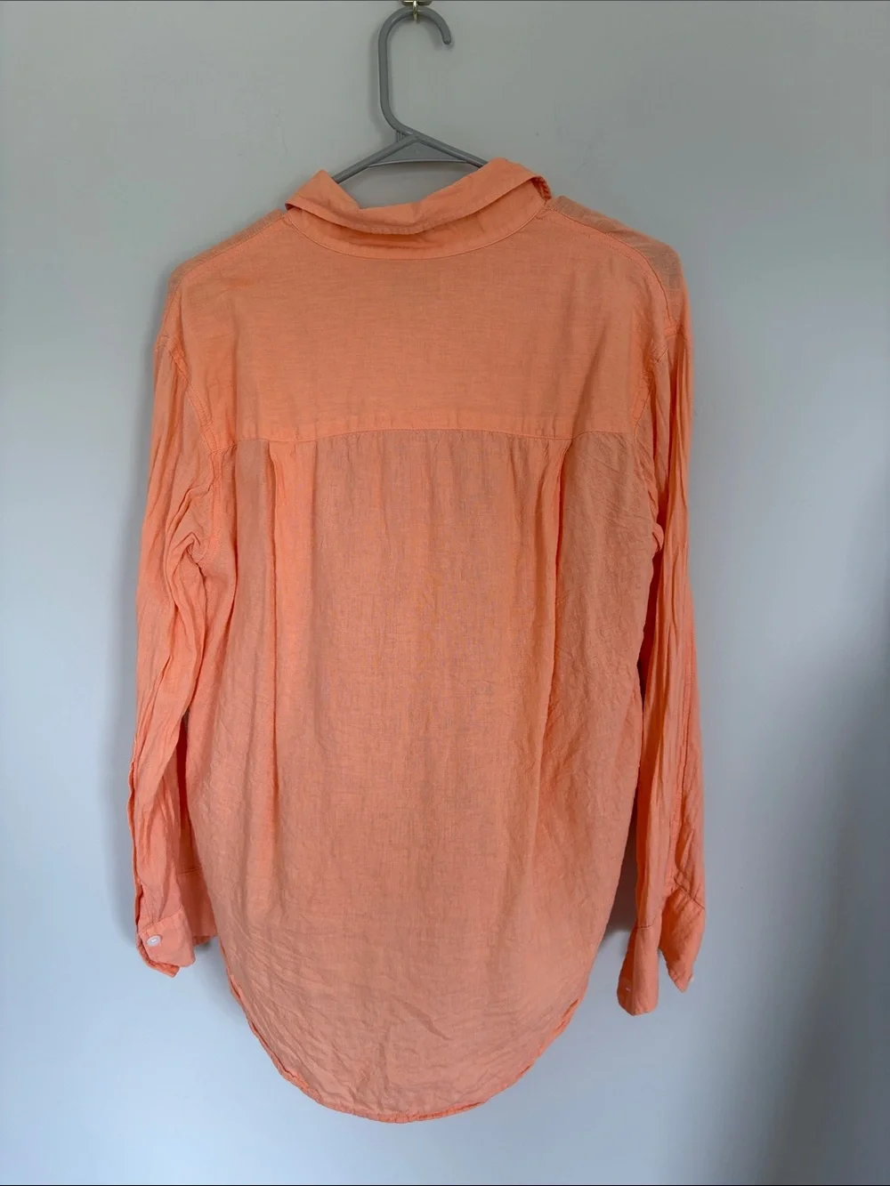 Sonoma Women’s Peach-Orange Long-Sleeve Button-Down Shirt